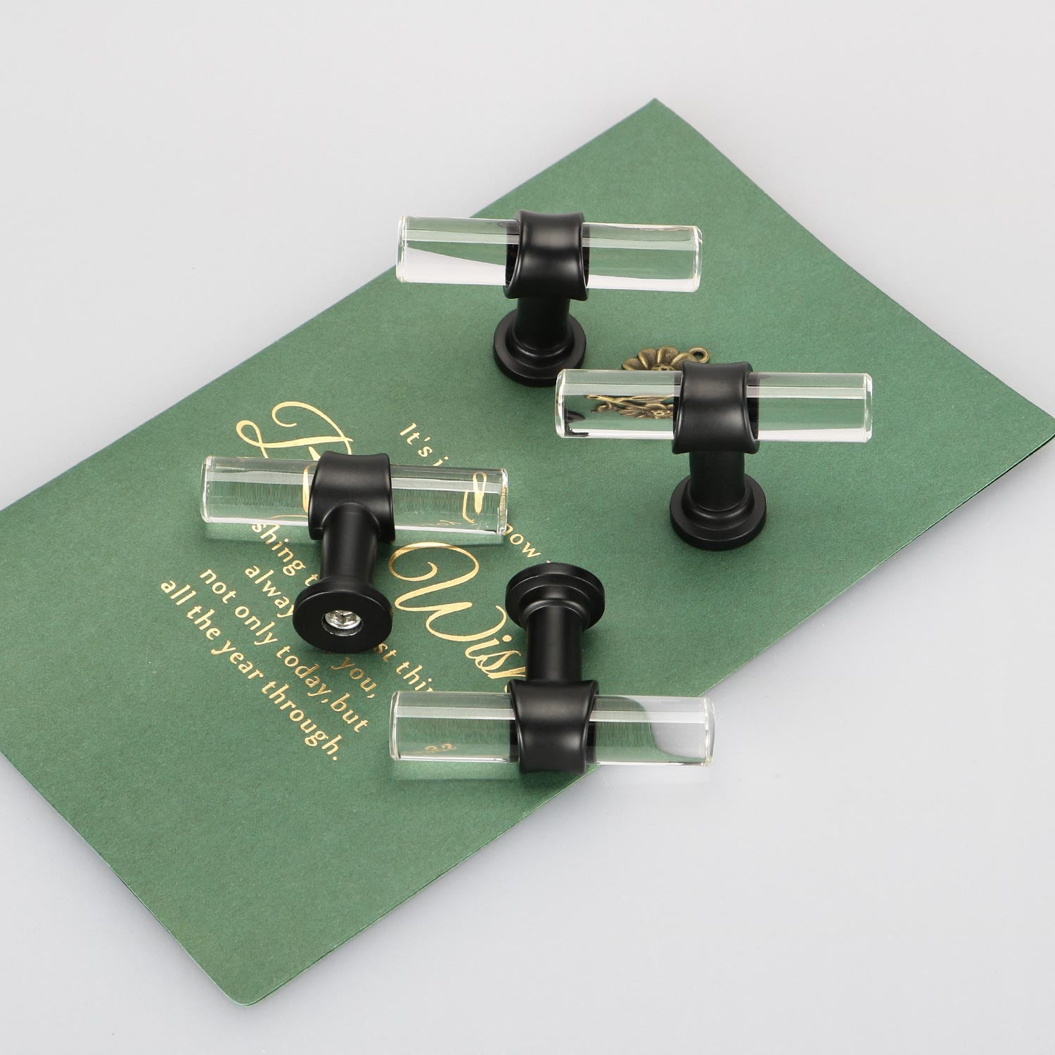 Homdiy 10 Pack Matte Black Knobs Acrylic Cabint Drawer Knobs