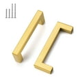 thumbnail image 1 of Homdiy 25 Pack Gold Cabinet Handles Square Stainless Steel Drawer Pulls For Kitchen Cabinet Door Hardware Bathroom Bedroom Handles,4inch Hole Centers, 1 of 7