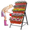 thumbnail image 1 of Homdox 3.74FT Vertical Raised Garden Stand, 5 Tiers Vertical Garden Planter with 4 Hooks, 23"L*26"W*45"H Garden Raised Stand, Indoor Outdoor Flower Planter Raised Bed for Garden Patio Yard, Brown, 1 of 6