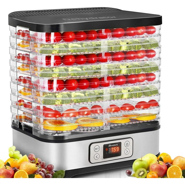 Homdox 8 Trays Food Dehydrator Machine with Fruit Roll Sheet Digital