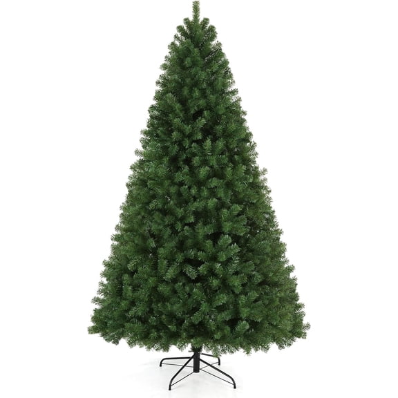 Homdox Green Spruce Artificial Christmas Tree, 6ft Artificial Pine Tree with 956 Branch Tips and Metal Hinges, and Foldable Base for Home, Office, and Party Decorations