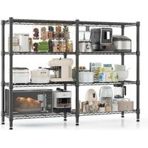 Homdox Heavy Duty Storage Shelves, 4 Tier Wire Shelving Unit, Adjustable Metal Shelves for Storage, Garage Rack Pantry Shelves Kitchen Shelving, 14"x60"x60", Black