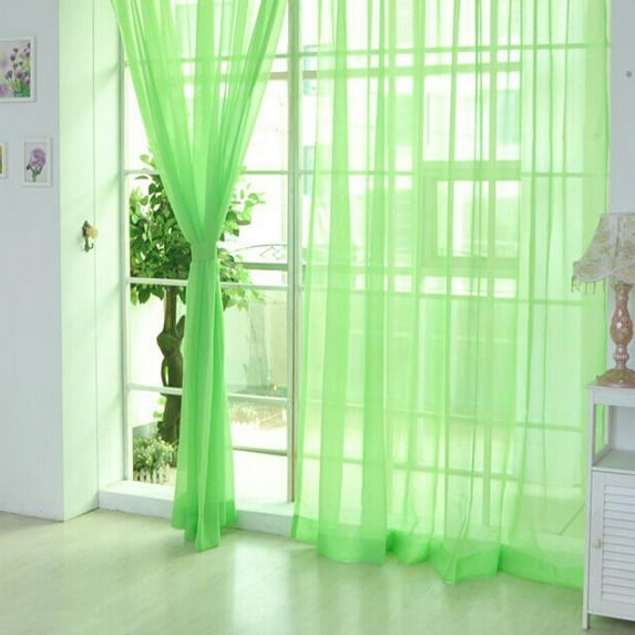 Home 1/2 Panels Window Sheer Curtains Voile Panels for Bedroom Living Room, Rod Pocket, Decorative Curtains, Solid Sheer 2 Sizes