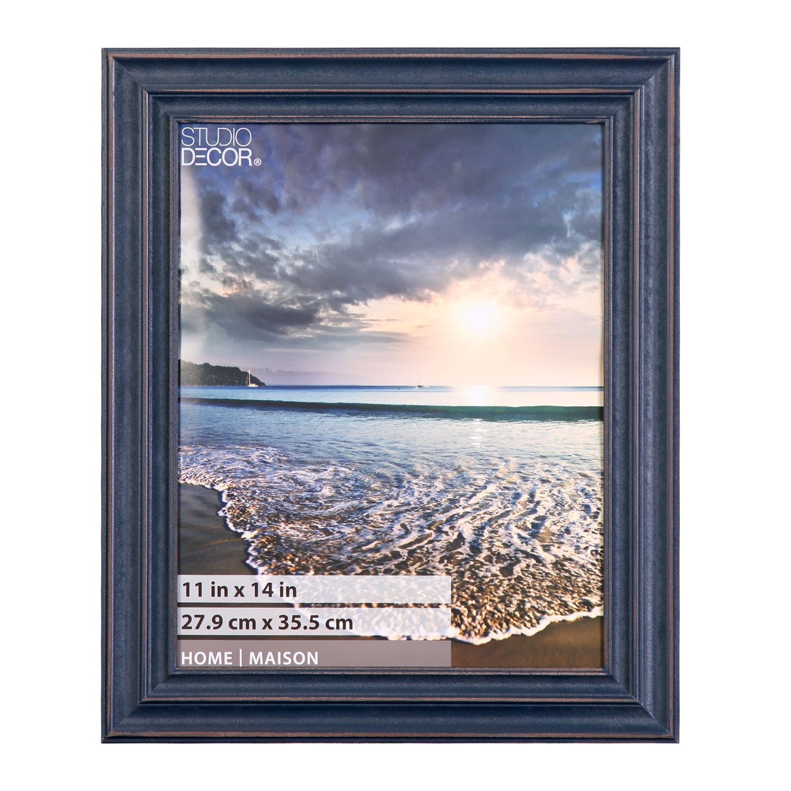 Distressed Indigo 11" x 14" Engineered Wood Wall Frame