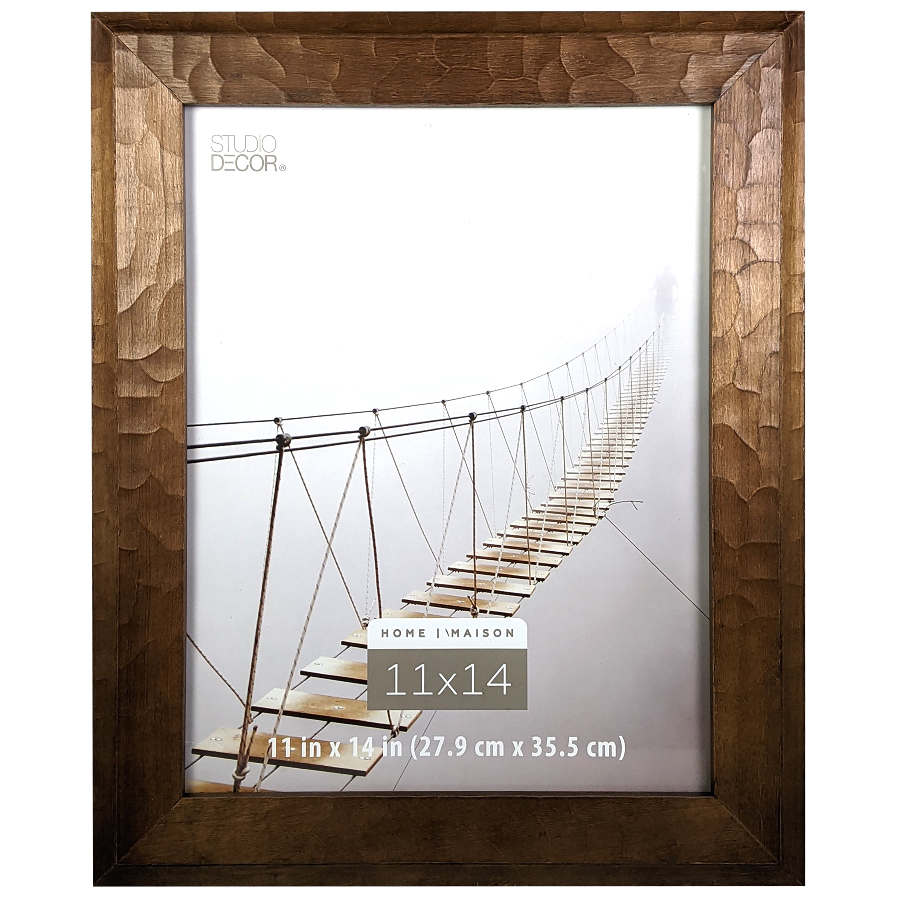 Walnut Hammered Wood 11" x 14" Wall Frame