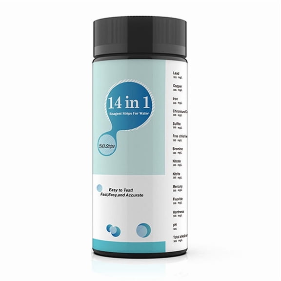 Home 14-in-1 Drinking Water Test Kit with 50 Paper Strips, Water Hardness Tester, Household Water Quality Testing Kit
