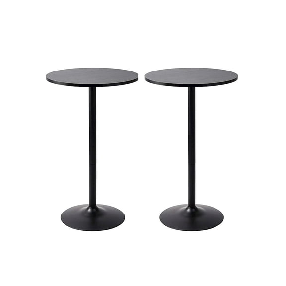 Home 2 Office 2 Pack Round Bar Height Pub Table, Black, Set of 2
