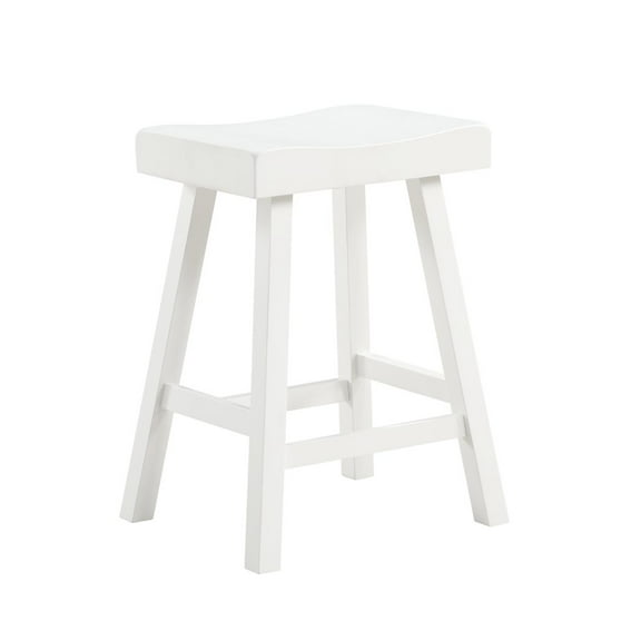 Home 2 Office 24" Jackson Wood Saddle Barstool - white