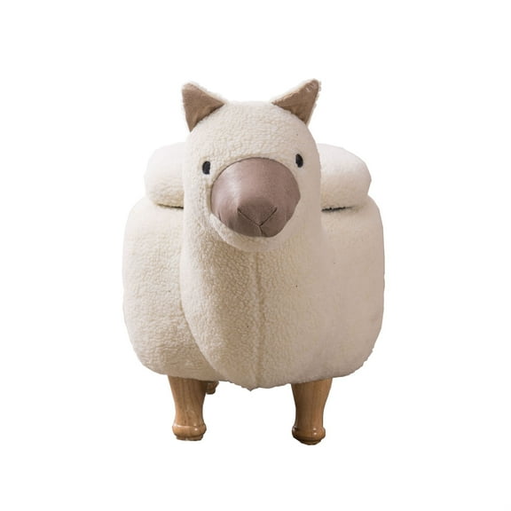 Home 2 Office Animal Cream and Tan Storage Ottoman