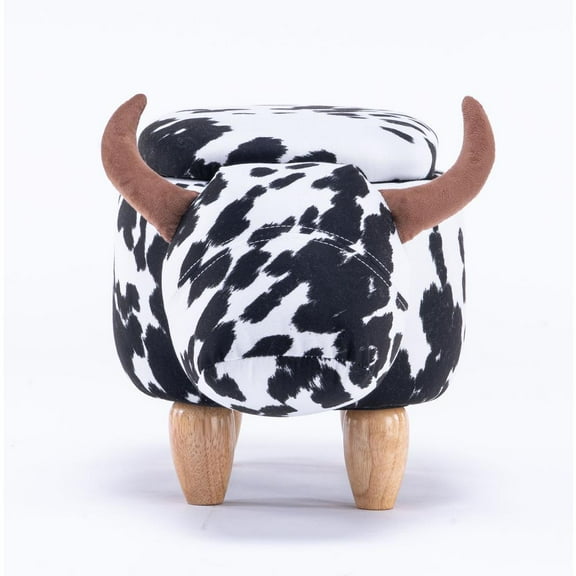 Home 2 Office Animal Black and White Storage Ottoman