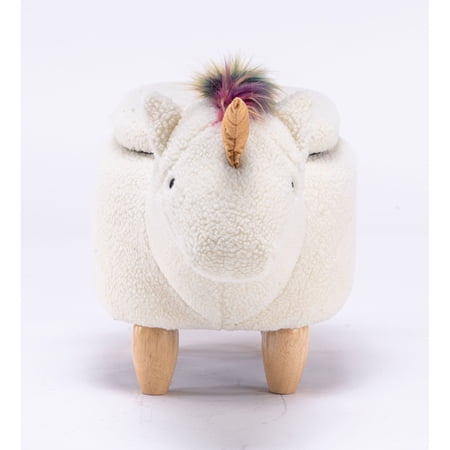 Multicolored Unicorn Storage Ottoman