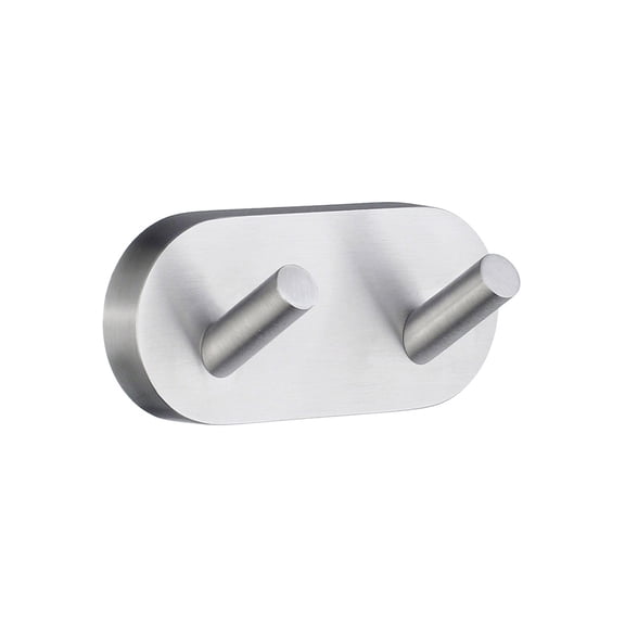 Home 3 1 By 2" Double Towel Hook Brushed Chrome