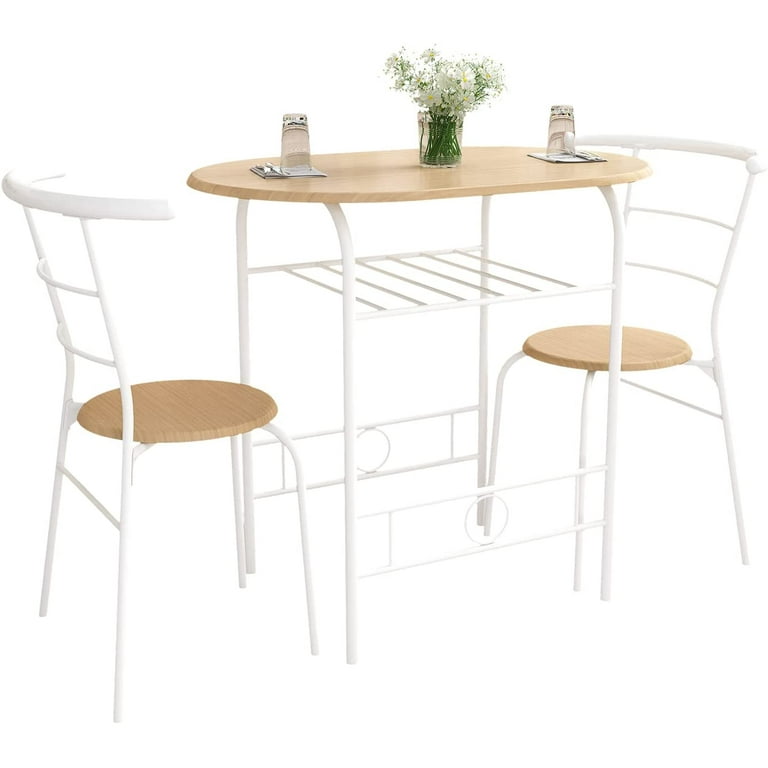Home 3 Piece Dining Table Set for 2 Bistro Table and Chairs for