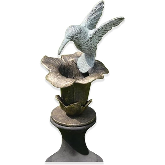 Home 33148 Hummingbird Hose Guard - Decorative Cast Aluminum Garden Hose Guide for Flower Beds, Bronze