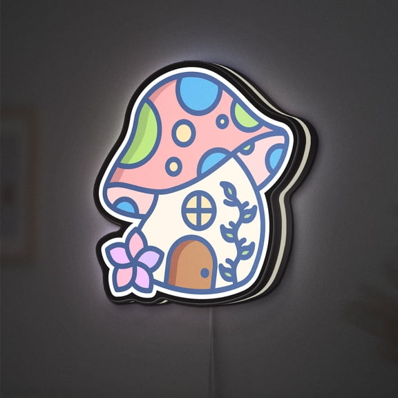 Home 3D Novelty Light Box, Playhouse and Family Wall Art, Cozy Children' s Room or Playground Decor (Width 8 inch, 20cm)