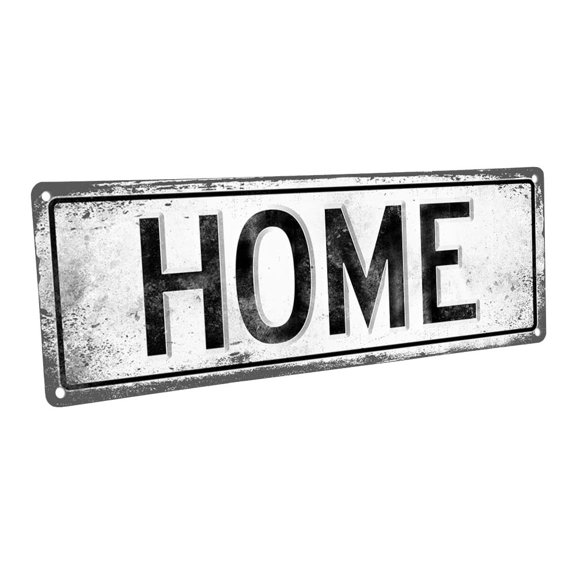 Home 4"x12" Metal Sign, Wall Décor for Home and Office