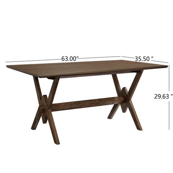 Home 63" Double V Dining Table-Walnut