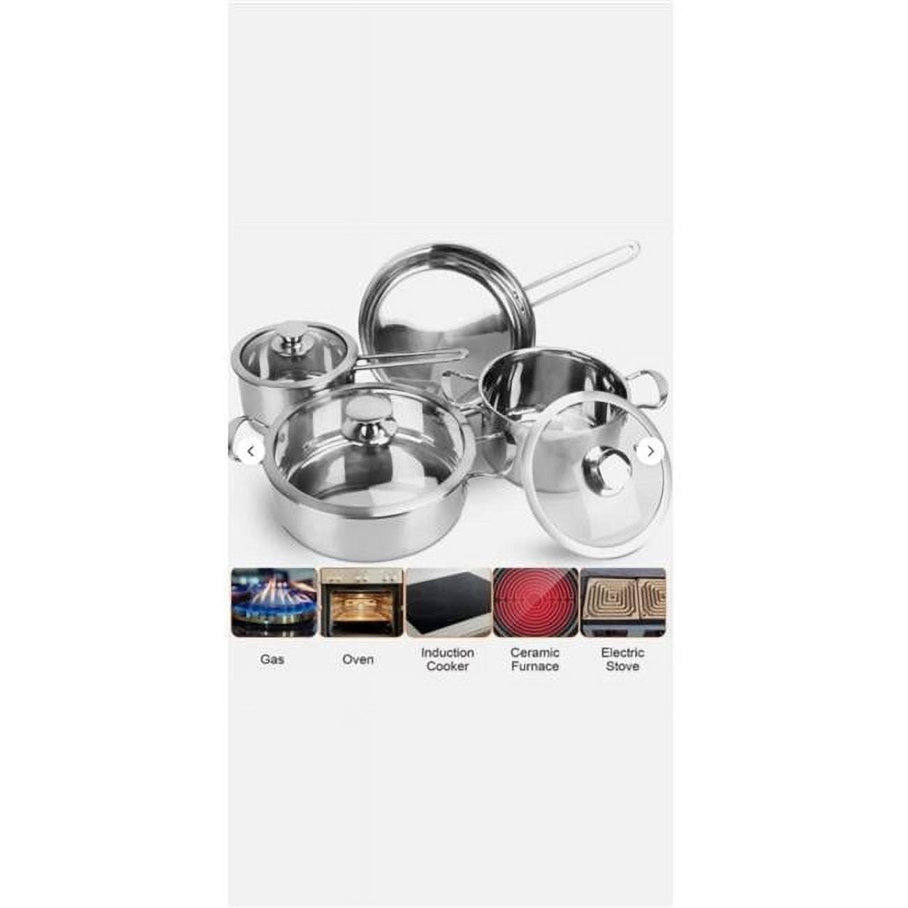Home  7 Pack Stainless Steel Cookware Set Induction Gas Pots Sauce Pans Frying Pan Set