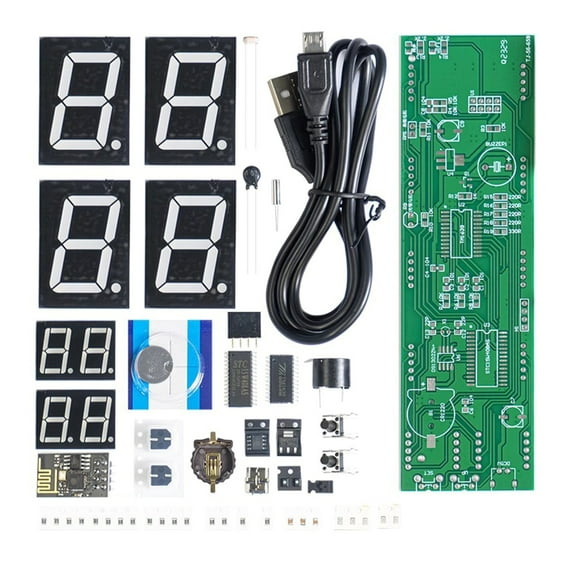 Home 8 Digit LED Display Clock set With ESP8266 Module Multifunction 8 Digit Digital Tube Clock set for Remote Monitorin