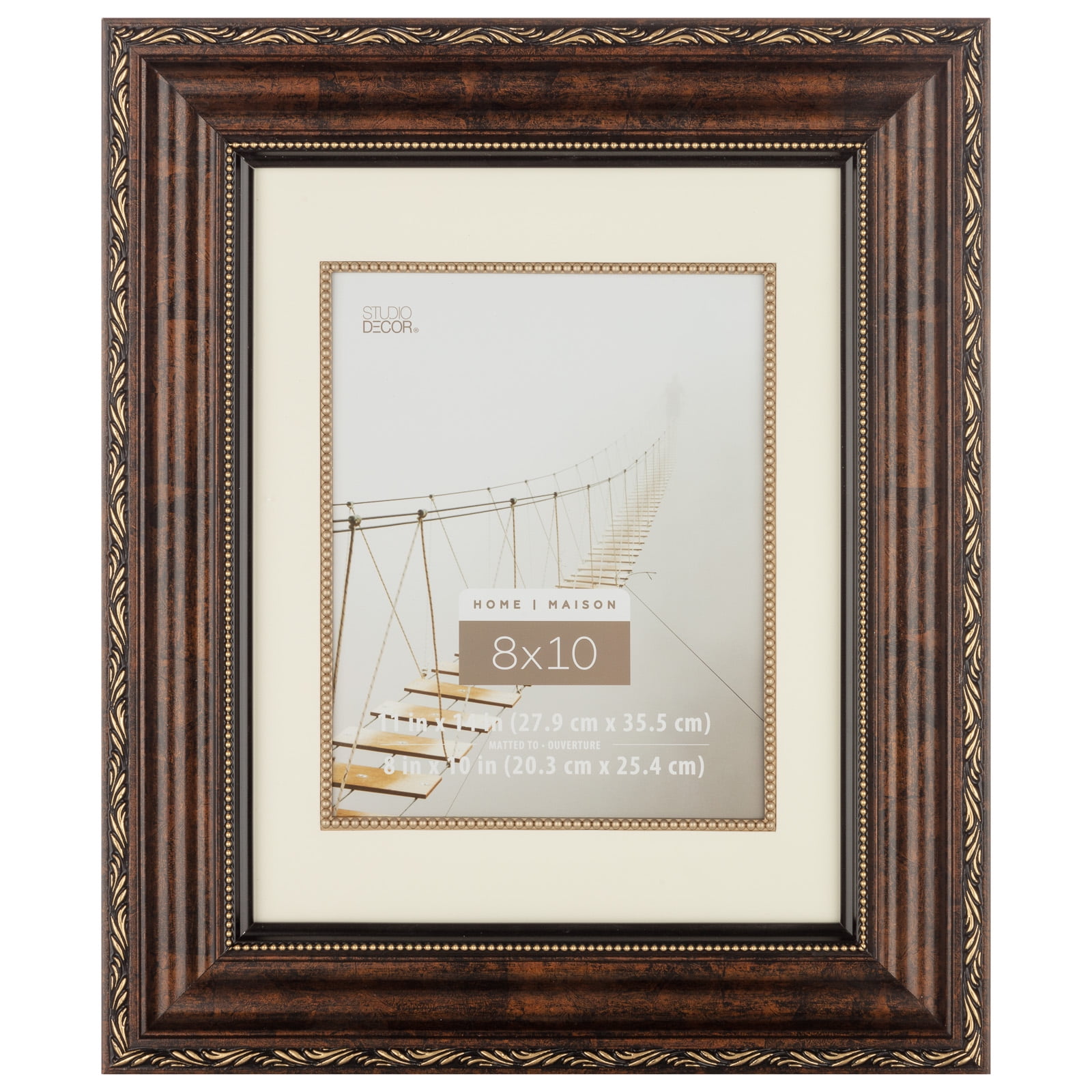 Home 8" x 10" Bronze Ornate Frame with Mat by Studio Dcor