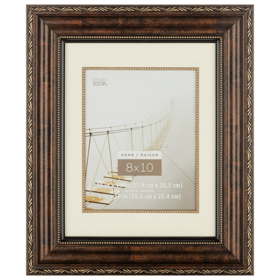 Home 8" x 10" Bronze Ornate Frame with Mat by Studio Decor