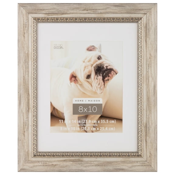 Home 8" x 10" Brown Whitewashed & Gold Frame with Mat by Studio Decor