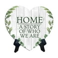 thumbnail image 1 of Home: A Story of Who We Are Tub Heart Table Sign with Acrylic Stand (6x5") | Home Entrance Decoration, 1 of 8