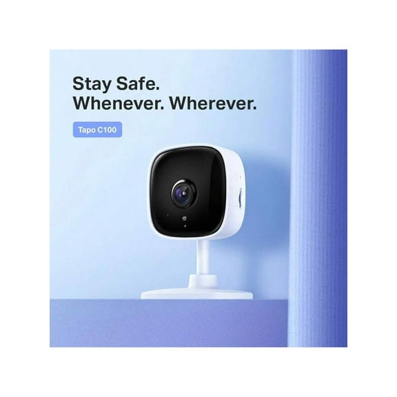 Home AI Security Wi-Fi Camera, Monitor, 1080p, 850nm Night, Motion & Person Detection, Notifications, Two-Way Audio, No Hub Required (Tapo C100)