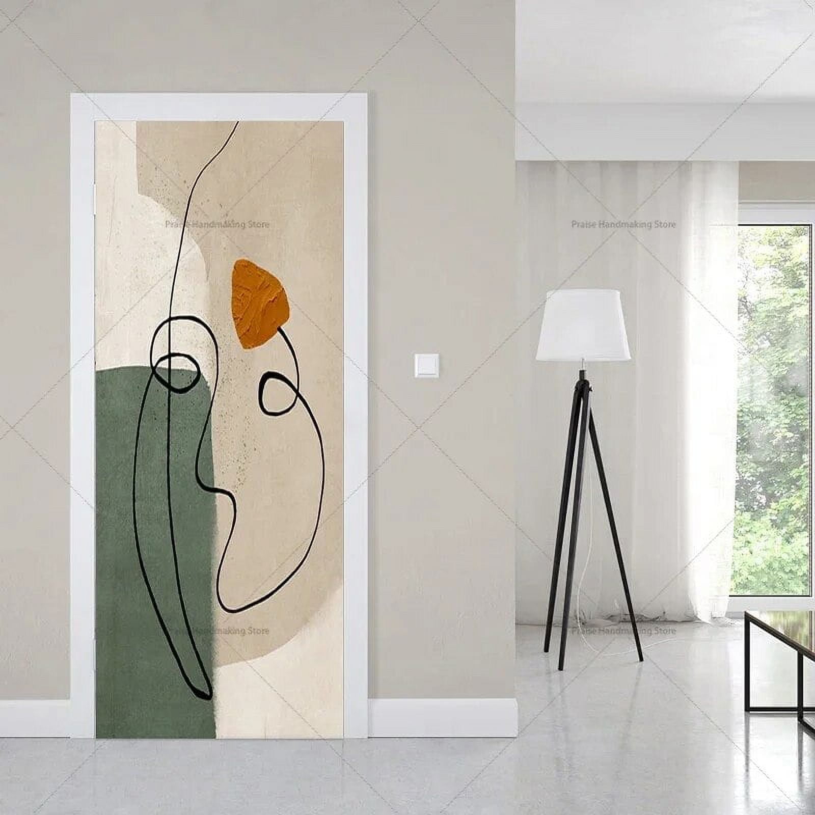 Home Abstract Art Background Door Sticker， New House Decoration Wall ...