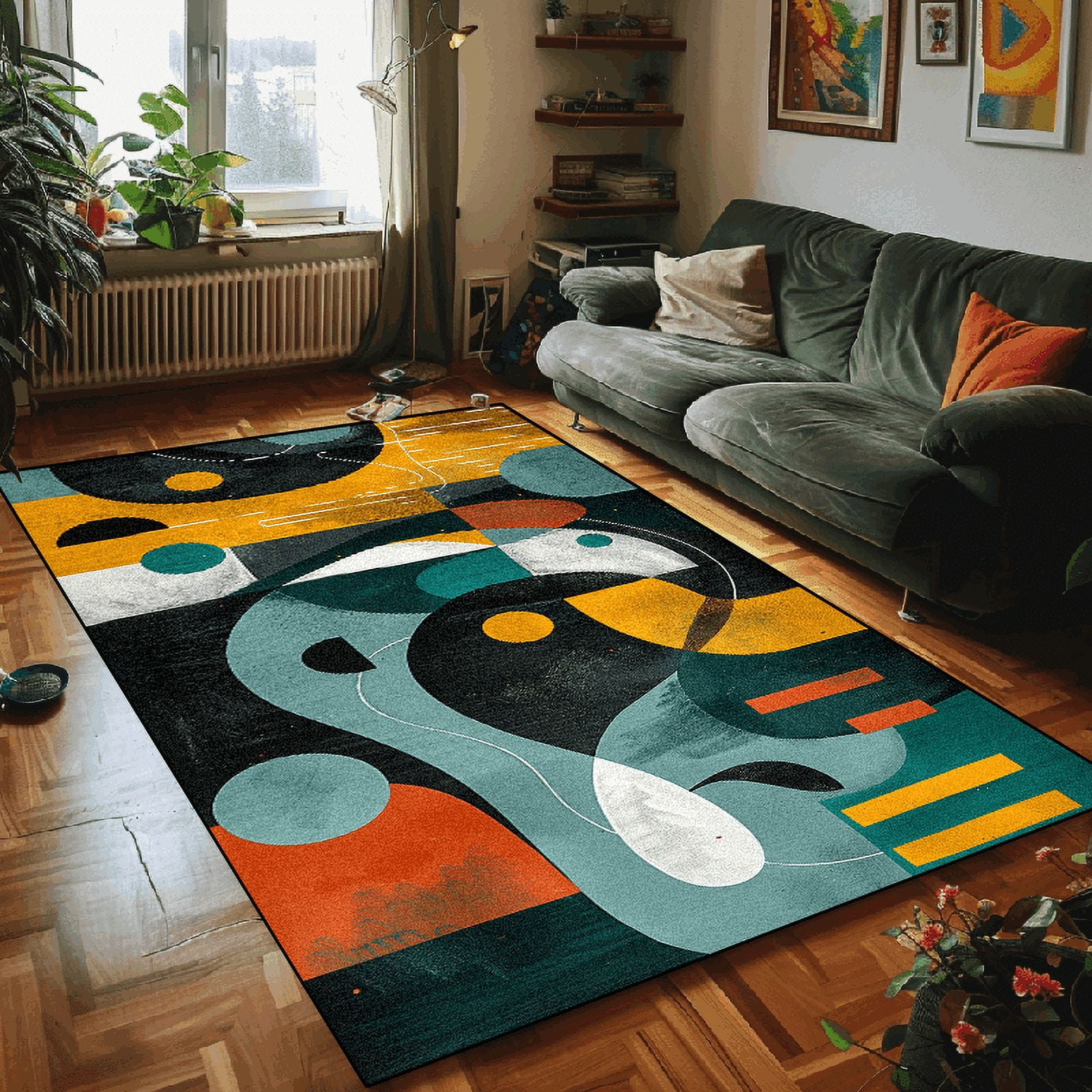 Home Abstract ration Rugs Living Room Large Carpets Geometry Pattern