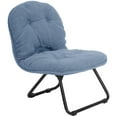 thumbnail image 1 of Home Accent Chair,Foldable Saucer Chair,Blue Teddy Fur,105° Backrest,Triangular Bracket,for home & outdoor, 1 of 7