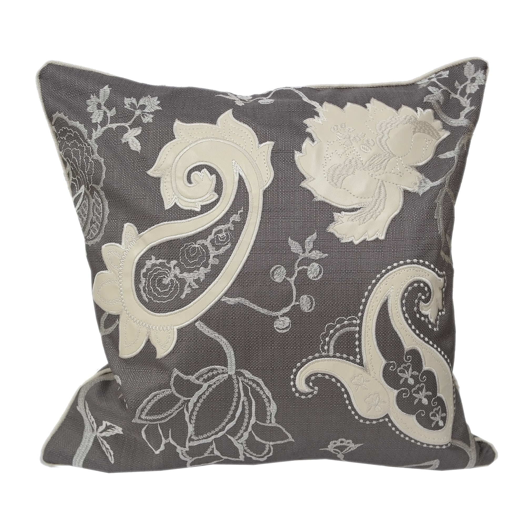 Home Accent Pillows 20inch Floralembroidered Appliqued Throw Pillow