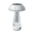 thumbnail image 1 of Home Accents 10.2 Inch Acrylic Mushroom LED Rechargeable Cordless Lamp Clear, 1 of 7