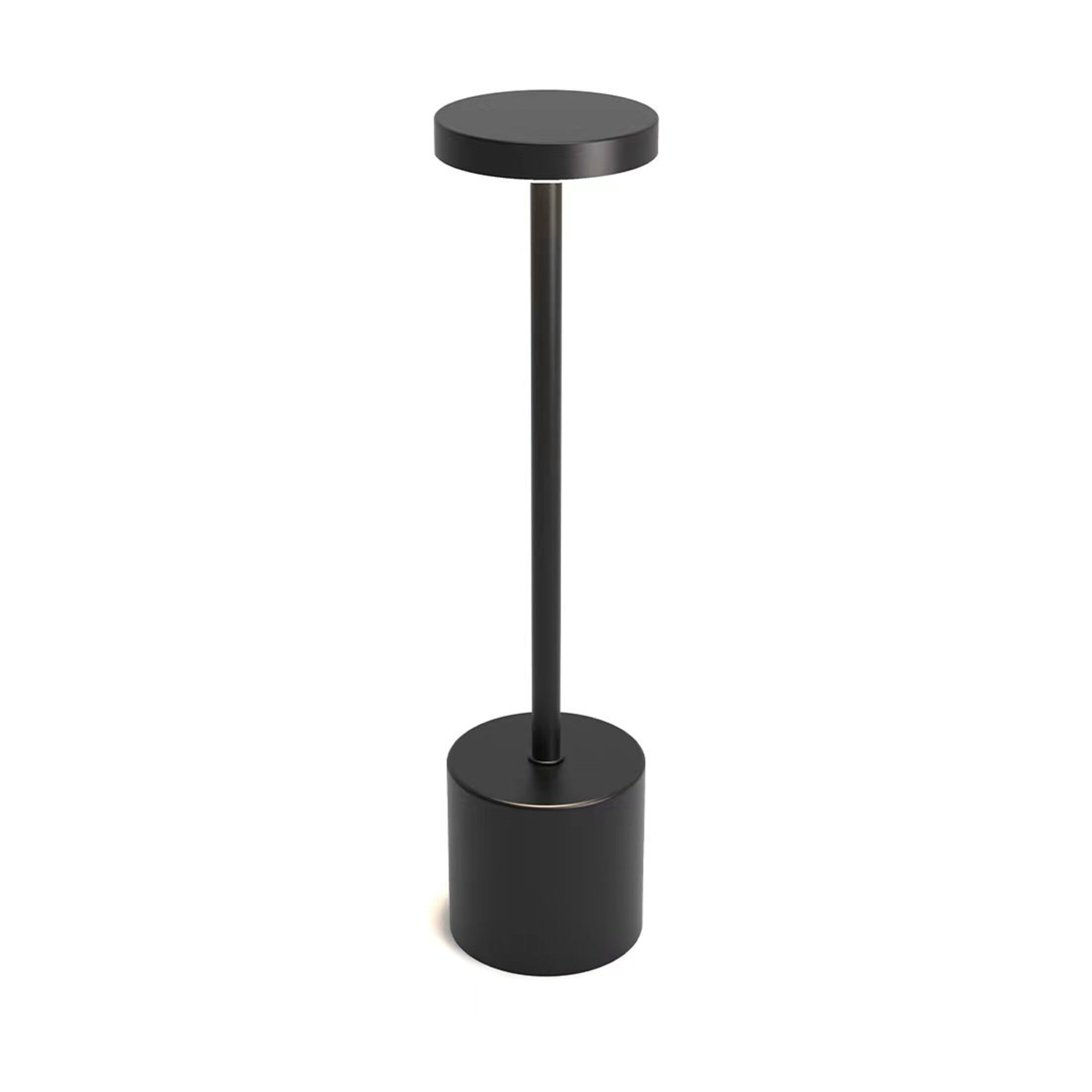 Home Accents 13.5 inch LED Cordless Metal Table Lamp, Rechargeable 3 Color Stepless Dimming, Black