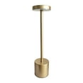 thumbnail image 1 of Home Accents 13.5 Inch LED Cordless Metal Table Lamp, Rechargeable 3 Color Stepless Dimming, Gold, 1 of 4