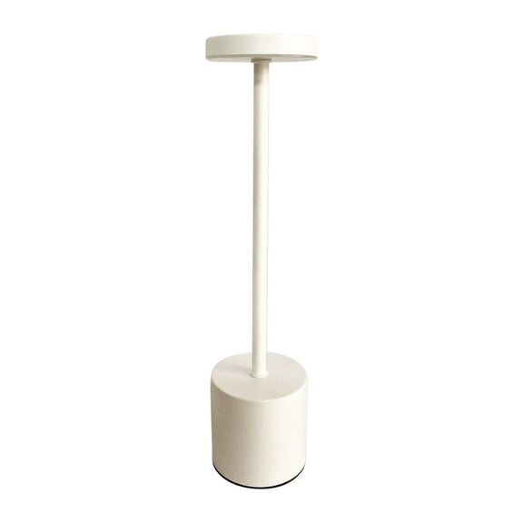 Home Accents 13.5 Inch LED Cordless Rechargeable Metal Table Lamp with Stepless Dimming, White