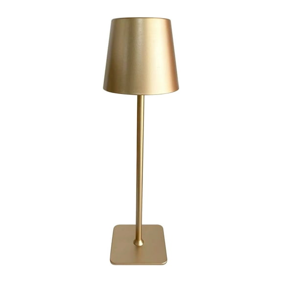 Home Accents 14.8 inch LED Cordless Metal Table Lamp, Rechargeable 3 Color Stepless Dimming, Gold