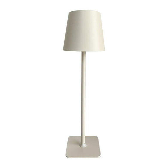 Home Accents 14.8 inch LED Cordless Metal Table Lamp, Rechargeable 3 Color Stepless Dimming, White