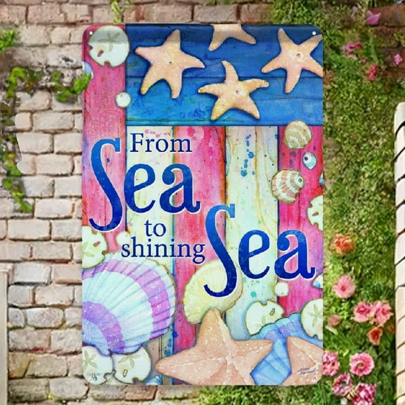 Home Accents Flagtrends Classic Metal Sign, Sea to Shining Sea Metal plaque, Home