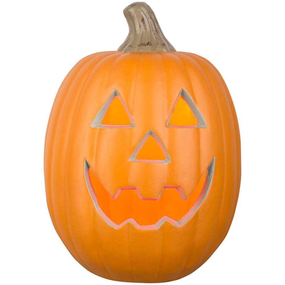 Home Accents Holiday 12 in. Orange Lighted Blow Mold JackOLantern Happy