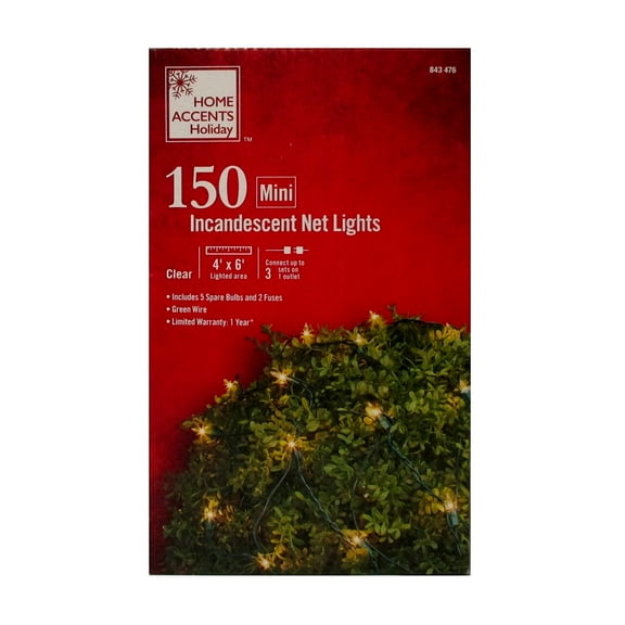 Home Accents Holiday 150 Mini Incandescent Clear Net Lights