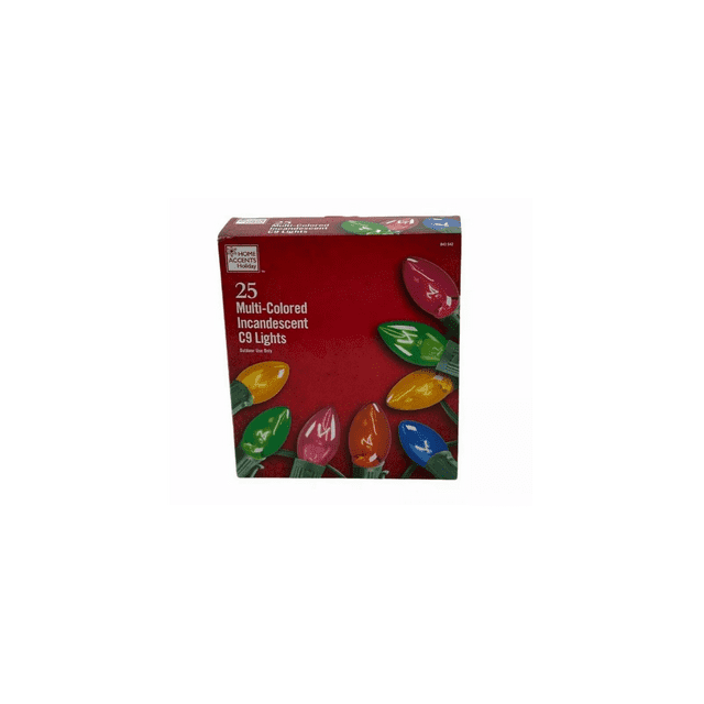 Home Accents Holiday 25 MultiColored Incandescent C9 Lights