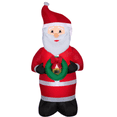 thumbnail image 1 of Home Accents Holiday 5 ft. LED Christmas Airblown Inflatable Santa Holding a Wreath, 1 of 5