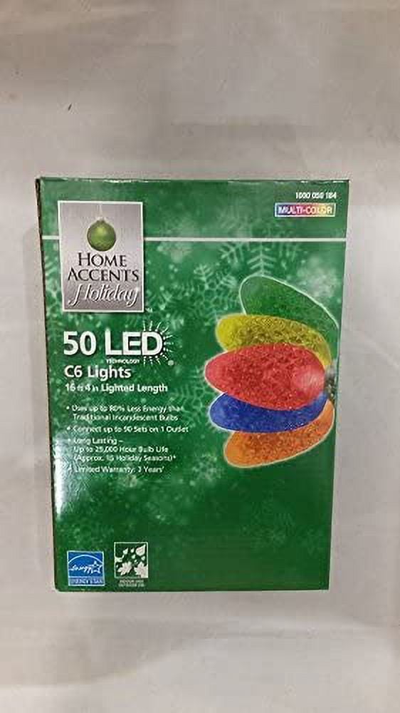 Home Accents Holiday 50Light LED C6 MultiColor Light Set