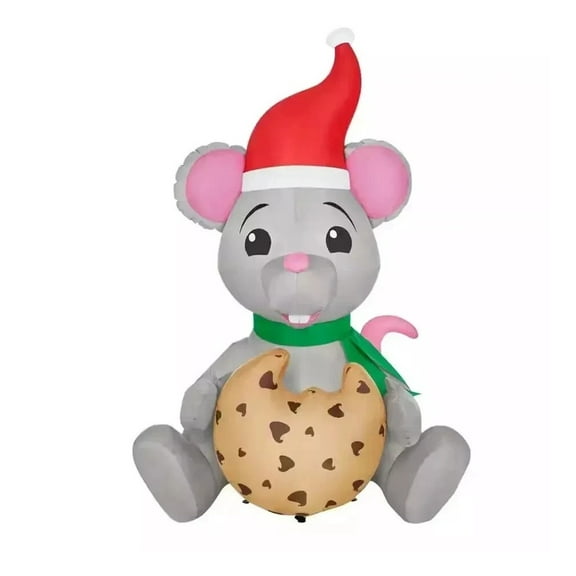 Home Accents Holiday 6.5 FT Animated LED Santa Mouse Easting Cookie Holiday Inflatable