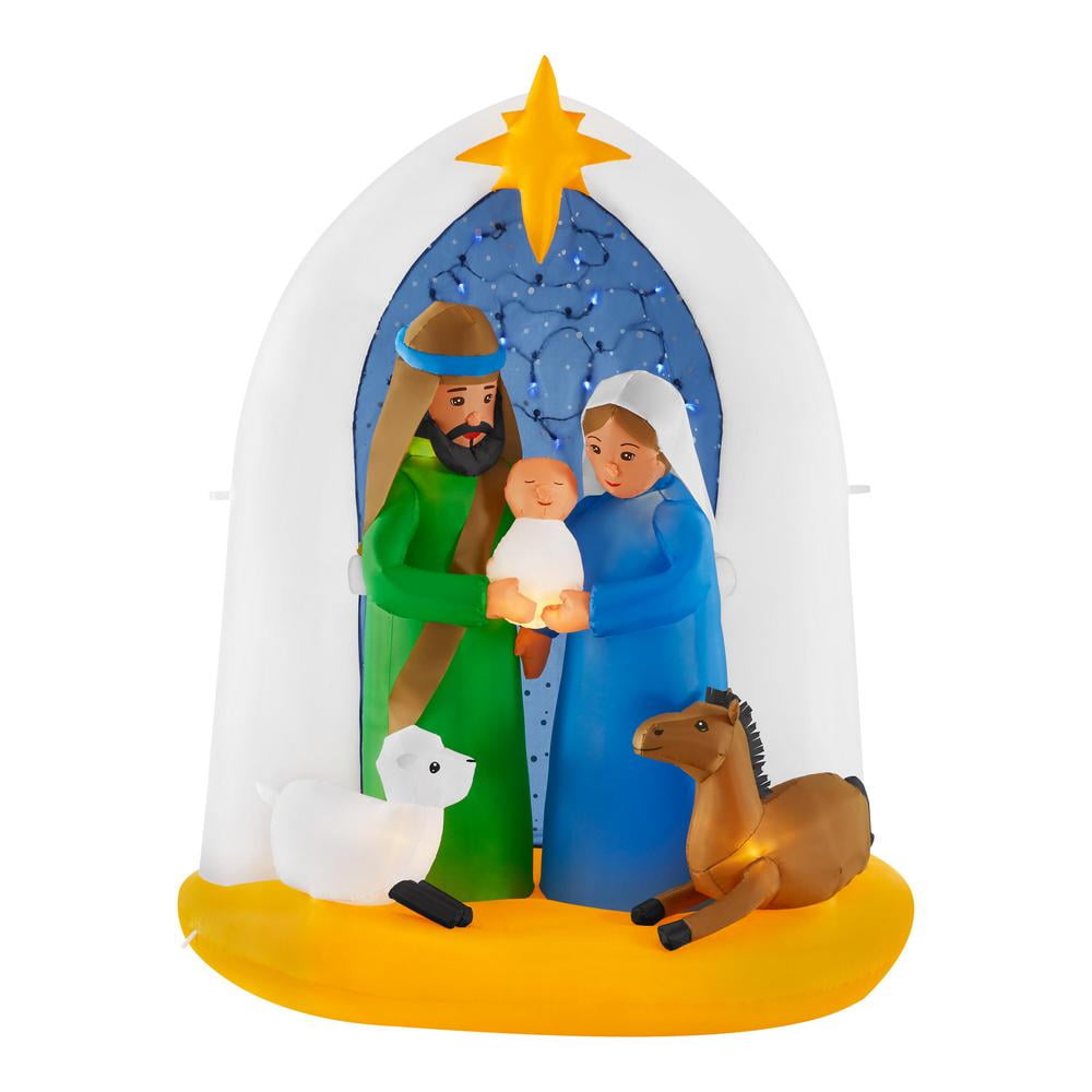 Home Accents Holiday 6.5 ft PreLit LED Airblown Nativity Starry Night