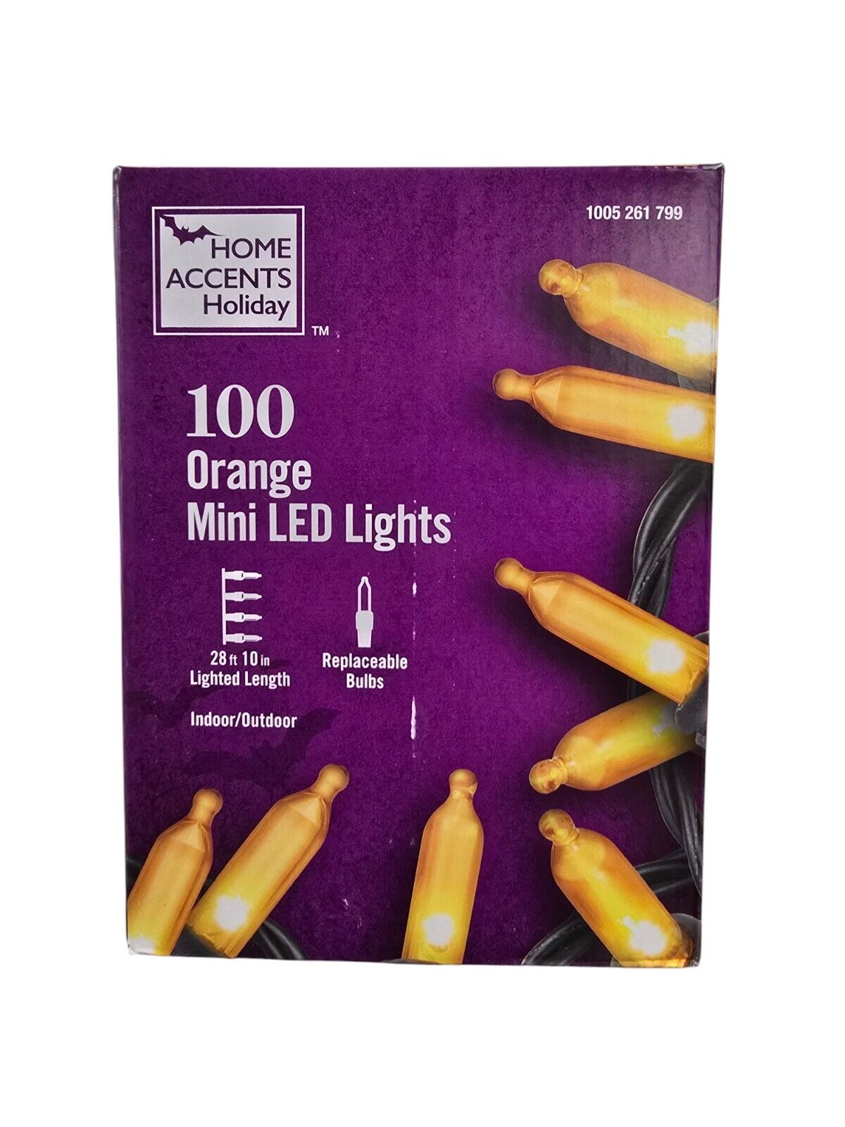 Home Accents Holiday  TY022-2025 100Lights Orange Mini LED Lights NEW