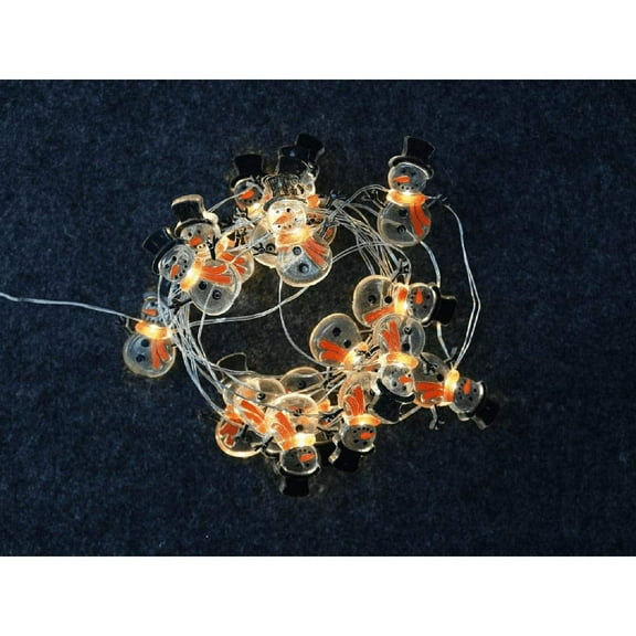 Home Accents LED Battery Operated with Timer String Snowman Lights 6 Foot Long with 18 Lights