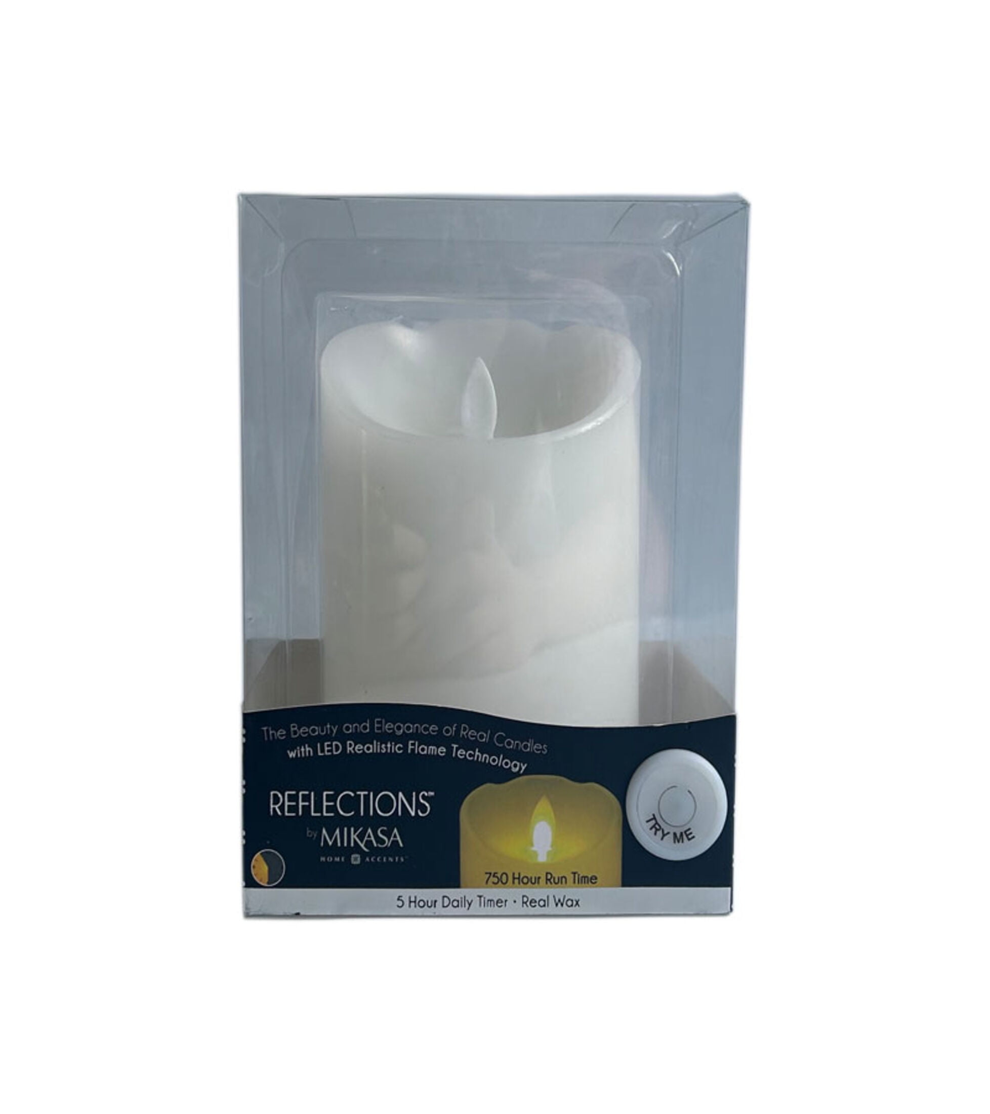 Home Accents Realistic 4X6 inch Wax Flameless LED Candles, White
