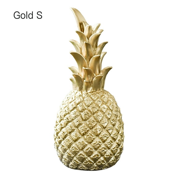 Home Accessories Resin Pineapple Statue Fake Pineapple Desktop Office Decoration (Gold, Small) Realistic Pineapple House Decoration